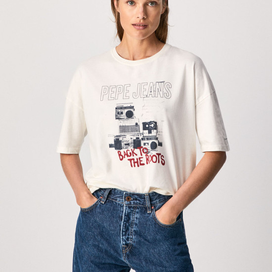 Pepe Jeans Γυναικεία κοντομάνικη μπλούζα Berti Rerto Print T-Shirt